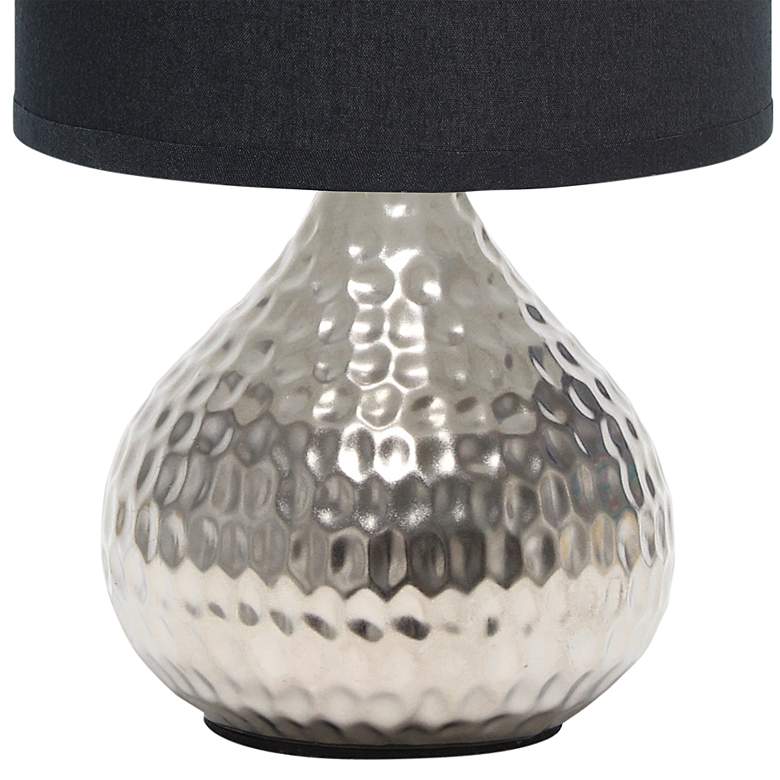 Image 4 Simple Designs 9 1/4"H Silver Black Shade Accent Table Lamp more views