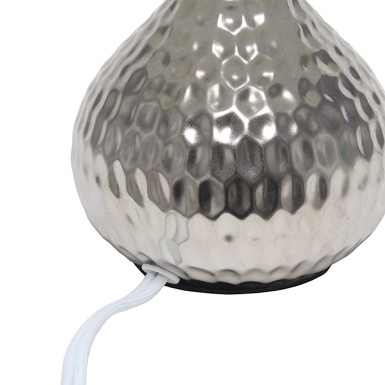 Image 5 Simple Designs 9 1/4 inchH Silver Black Shade Accent Table Lamp more views