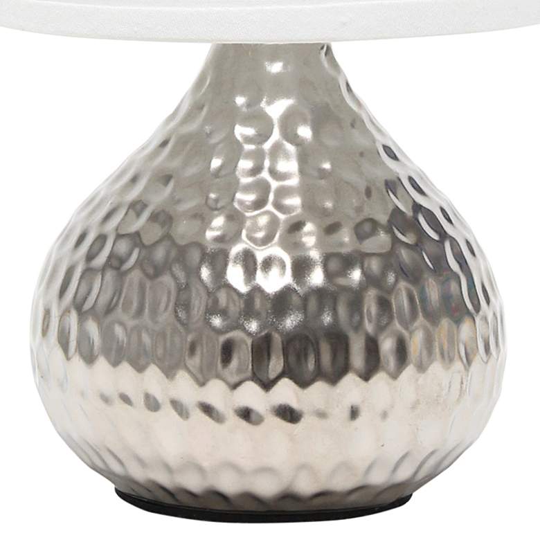 Image 4 Simple Designs 9 1/4"H Silver White Shade Accent Table Lamp more views