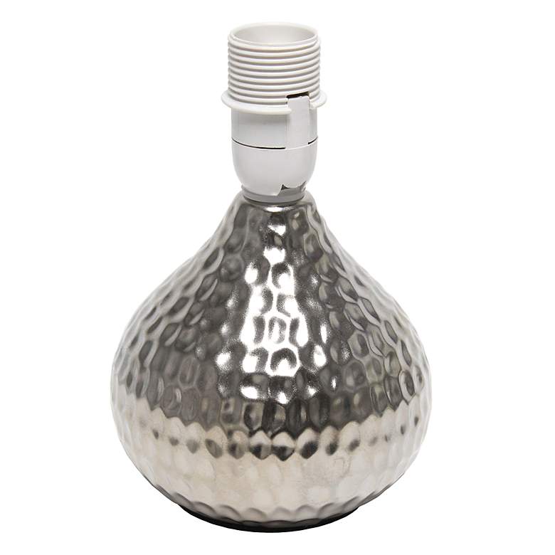 Image 6 Simple Designs 9 1/4"H Silver White Shade Accent Table Lamp more views
