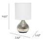 Simple Designs 9 1/4"H Silver White Shade Accent Table Lamp