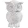 Simple Designs 9 3/4" High White Porcelain Wise Owl Accent Table Lamp