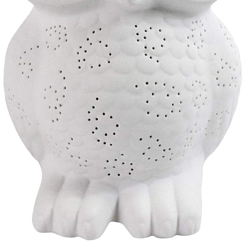 Image 3 Simple Designs 9 3/4" High White Porcelain Wise Owl Accent Table Lamp more views