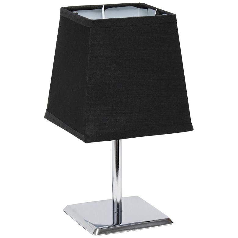 Image 2 Simple Designs 9 3/4"H Black Shade Chrome Accent Table Lamp