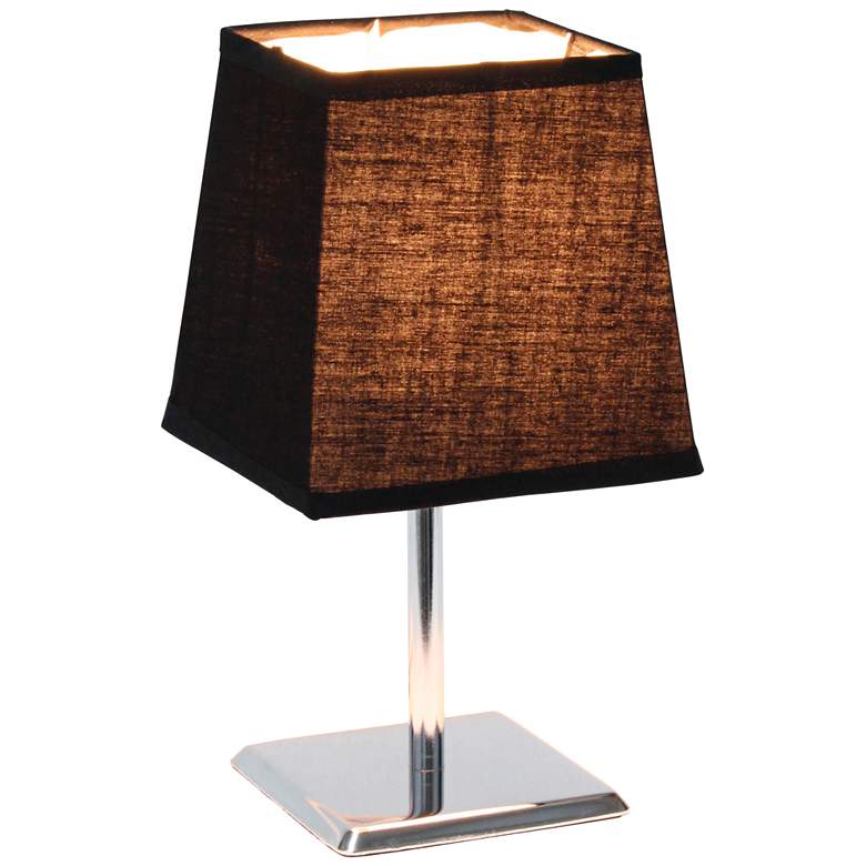 Image 7 Simple Designs 9 3/4"H Black Shade Chrome Accent Table Lamp more views