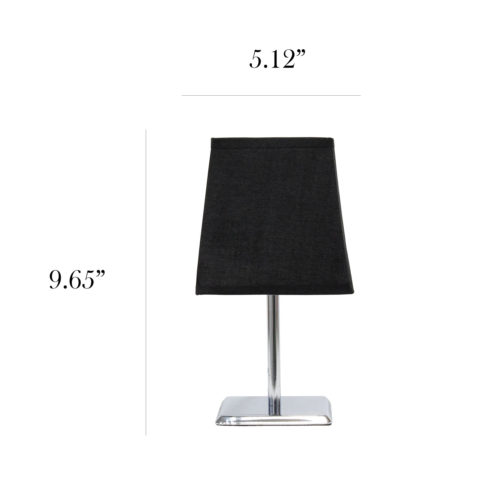 Simple Designs 9 3/4"H Black Shade Chrome Accent Table Lamp