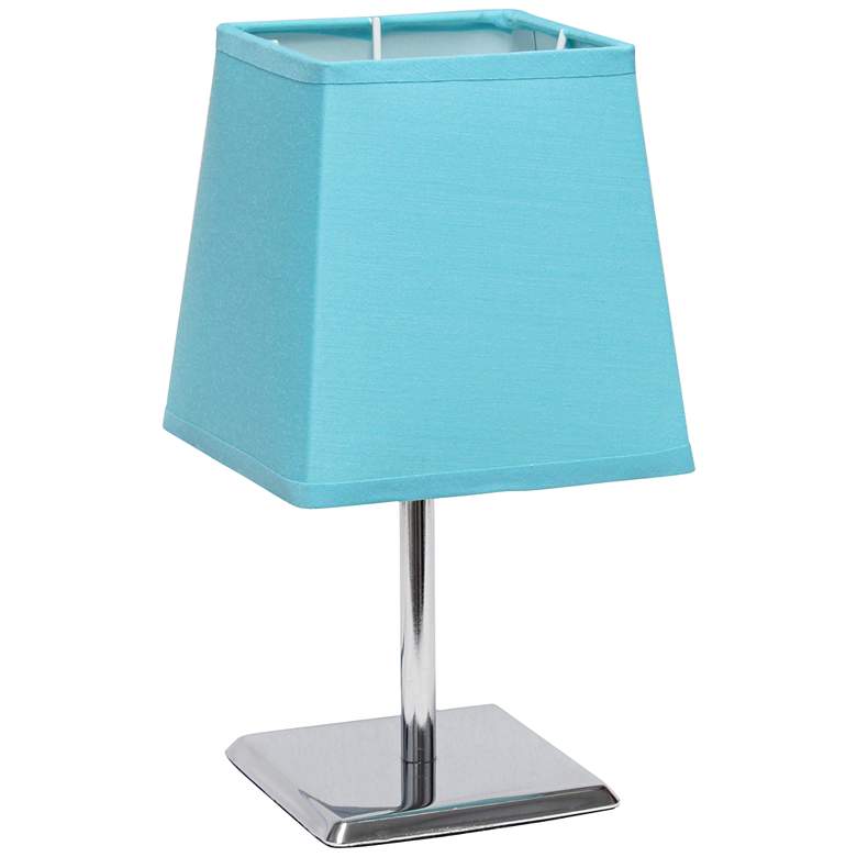 Image 2 Simple Designs 9 3/4"H Blue Shade Chrome Accent Table Lamp