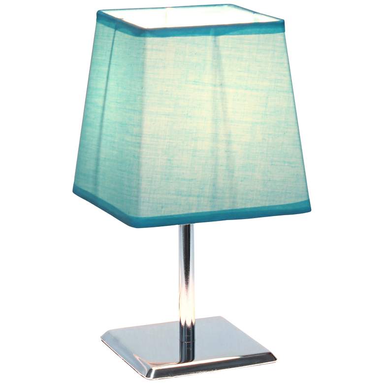 Image 7 Simple Designs 9 3/4"H Blue Shade Chrome Accent Table Lamp more views