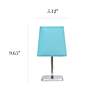 Simple Designs 9 3/4"H Blue Shade Chrome Accent Table Lamp
