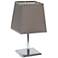 Simple Designs 9 3/4"H Gray Shade Chrome Accent Table Lamp