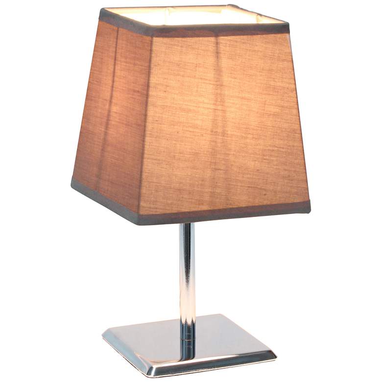 Image 7 Simple Designs 9 3/4 inchH Gray Shade Chrome Accent Table Lamp more views
