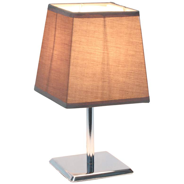 Image 7 Simple Designs 9 3/4"H Gray Shade Chrome Accent Table Lamp more views