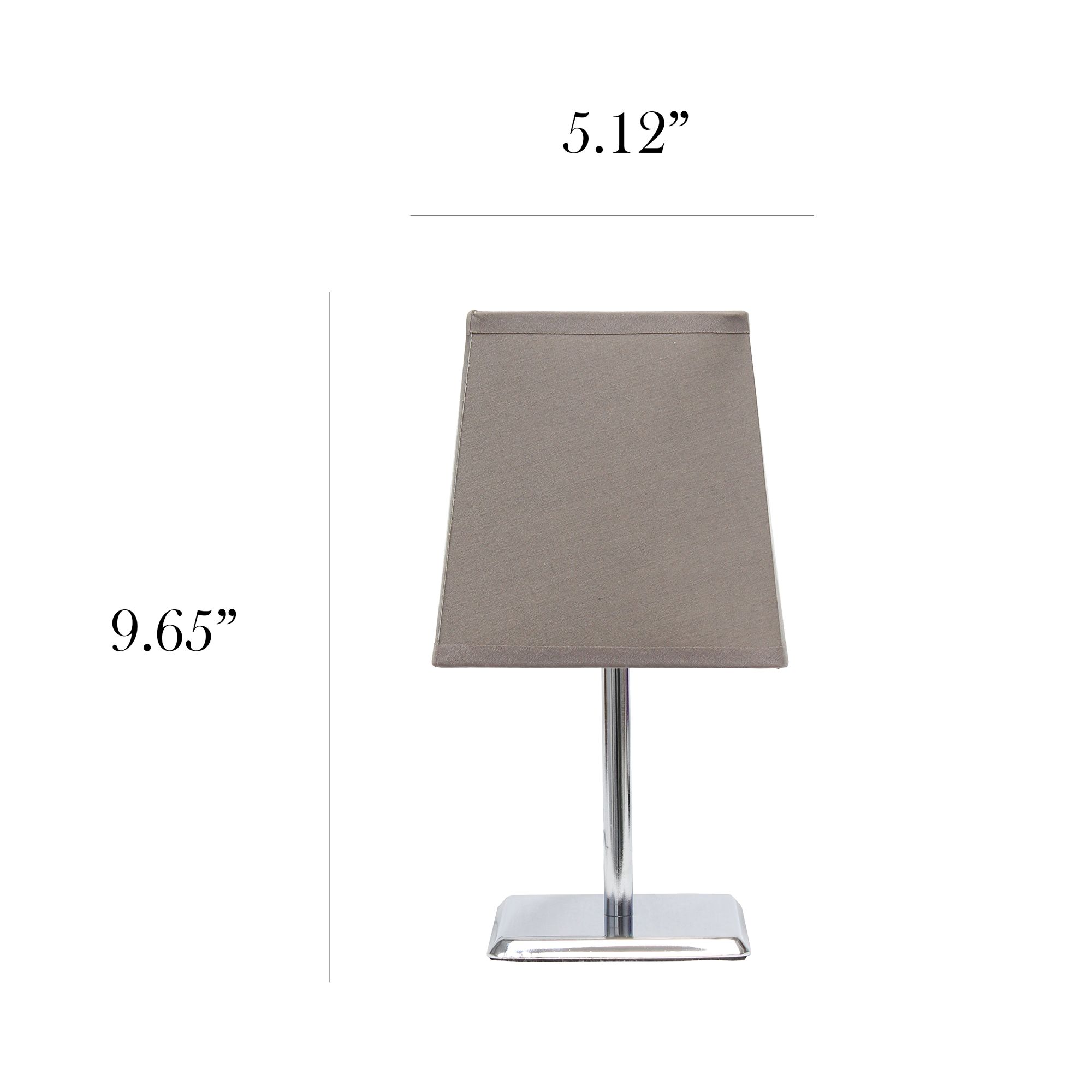Simple Designs 9 3/4"H Gray Shade Chrome Accent Table Lamp