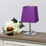Simple Designs 9 3/4"H Purple Shade Chrome Accent Table Lamp