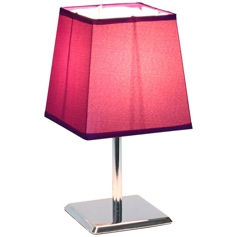 Image 7 Simple Designs 9 3/4 inchH Purple Shade Chrome Accent Table Lamp more views