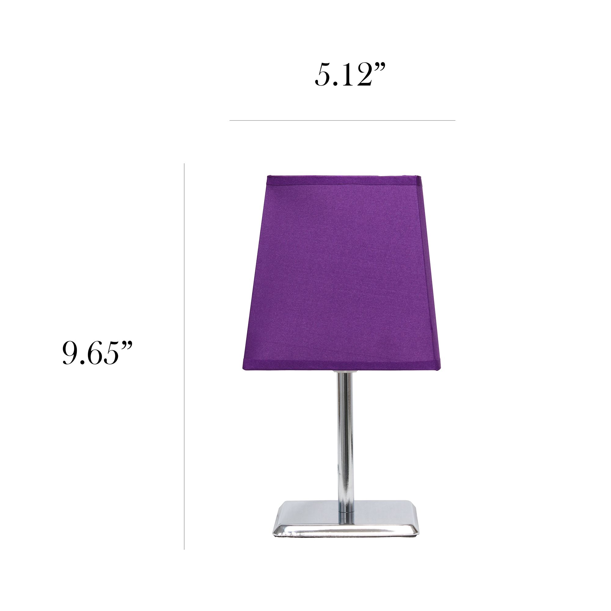 Simple Designs 9 3/4"H Purple Shade Chrome Accent Table Lamp
