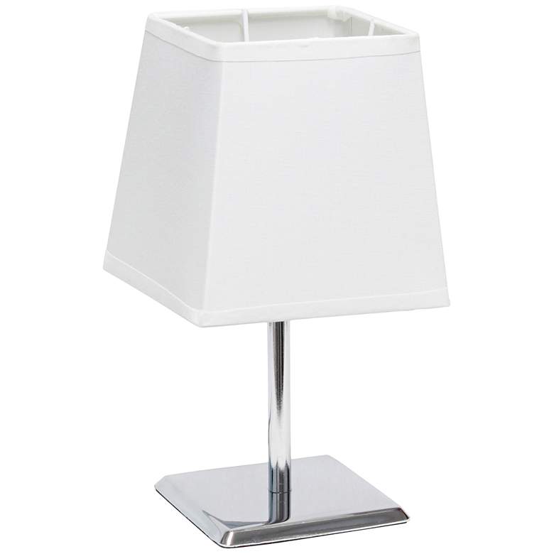 Image 2 Simple Designs 9 3/4"H White Shade Chrome Accent Table Lamp