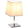 Simple Designs 9 3/4"H White Shade Chrome Accent Table Lamp
