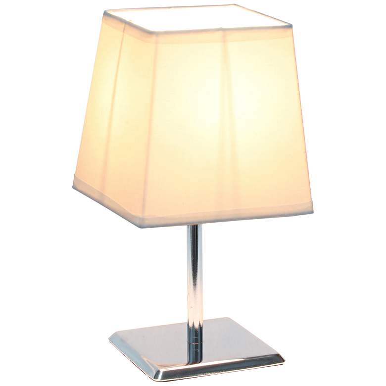 Image 7 Simple Designs 9 3/4"H White Shade Chrome Accent Table Lamp more views