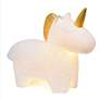 Simple Designs 9" High White Porcelain Unicorn Accent Table Lamp
