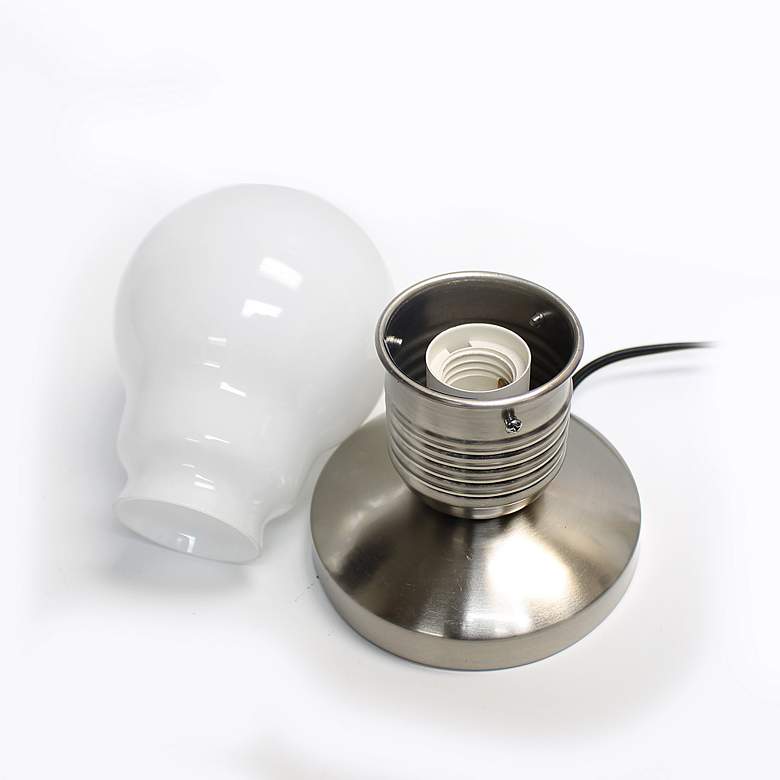 Image 5 Simple Designs 9 inchH Sand Nickel Edison Bulb Idea Touch Mini Desk Lamp more views