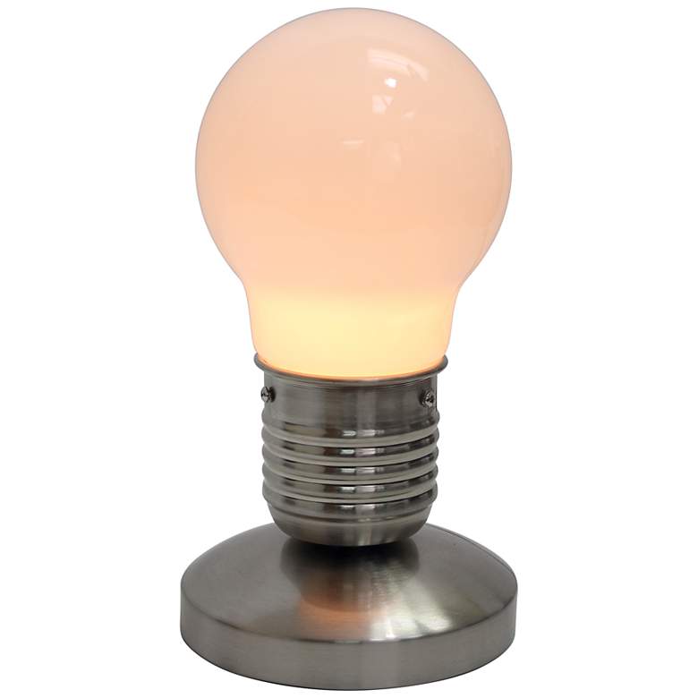 Image 6 Simple Designs 9 inchH Sand Nickel Edison Bulb Idea Touch Mini Desk Lamp more views