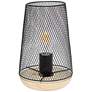 Simple Designs 9"H Tapered Black Mesh Accent Table Lamp