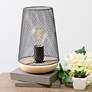 Simple Designs 9"H Tapered Black Mesh Accent Table Lamp
