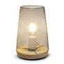 Simple Designs 9"H Tapered Gray Mesh Accent Table Lamp