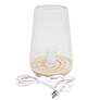 Simple Designs 9"H Tapered White Mesh Accent Table Lamp