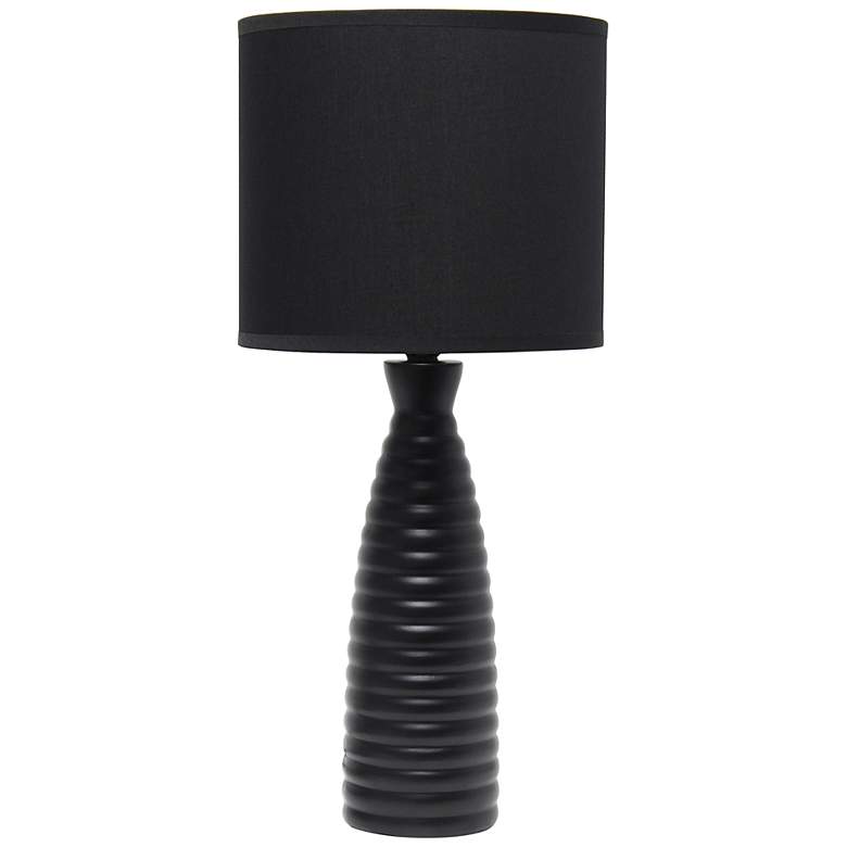 Image 2 Simple Designs Alsace 20 1/4 inch Black Ceramic Bottle Table Lamp