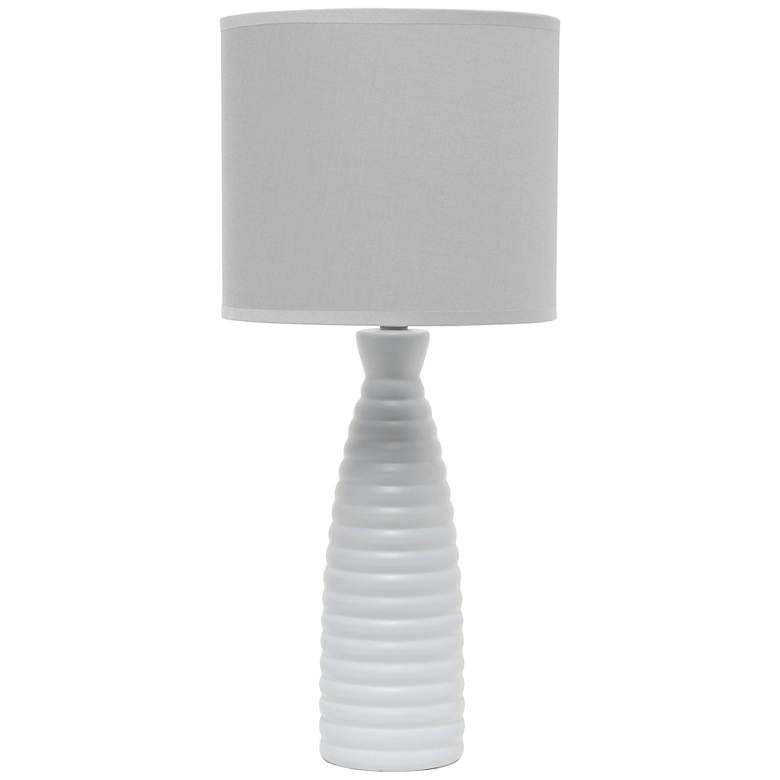 Image 2 Simple Designs Alsace Gray Bottle Ceramic Table Lamp with Gray Shade