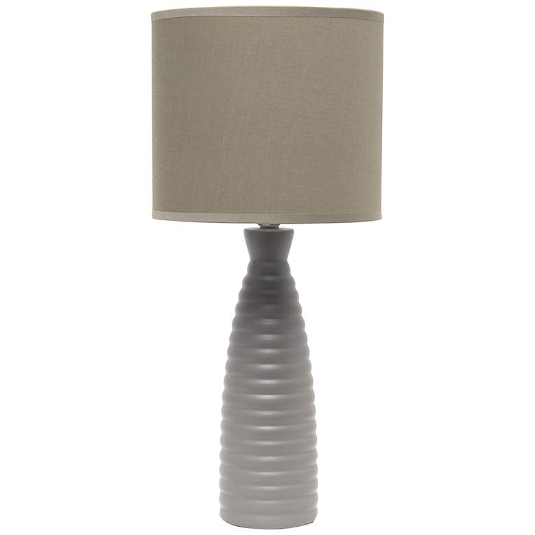 Image 2 Simple Designs Alsace Taupe Bottle Ceramic Table Lamp with Taupe Shade