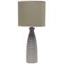 Simple Designs Alsace Taupe Bottle Ceramic Table Lamp with Taupe Shade