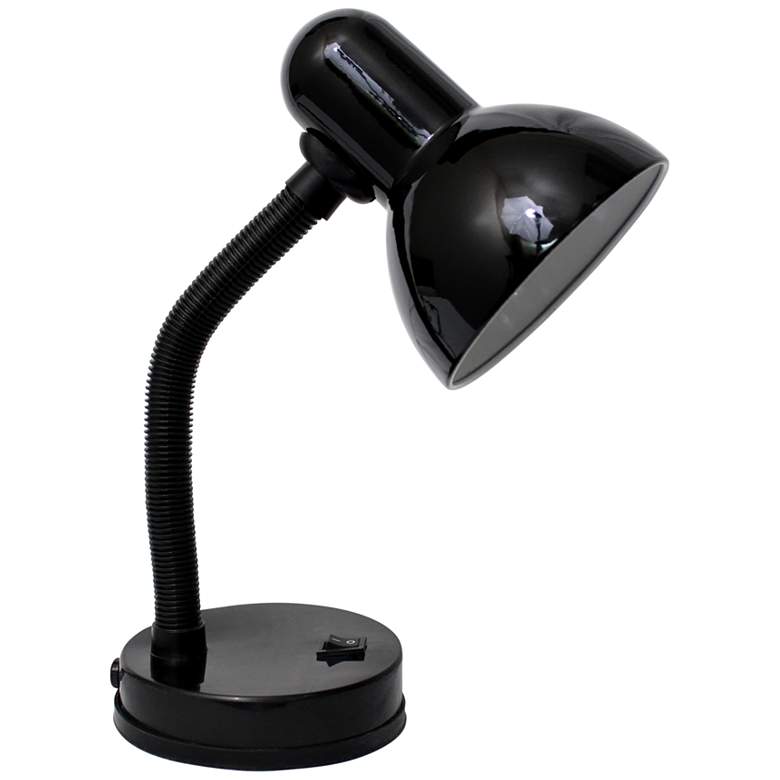 Image 2 Simple Designs Basic Black Flexible Hose Neck Desk Lamp