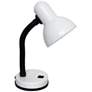 Simple Designs Basic White Flexible Hose Neck Desk Lamp