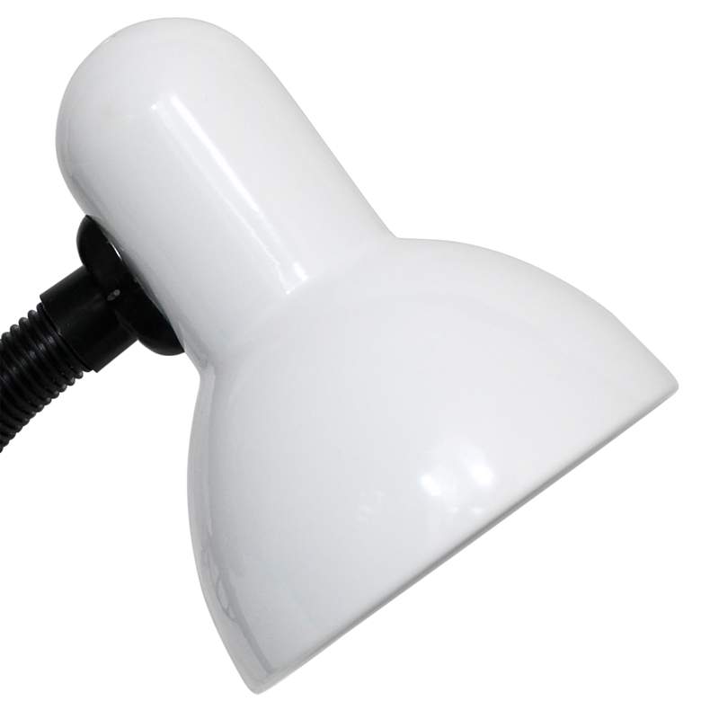 Image 2 Simple Designs Basic White Flexible Hose Neck Desk Lamp more views