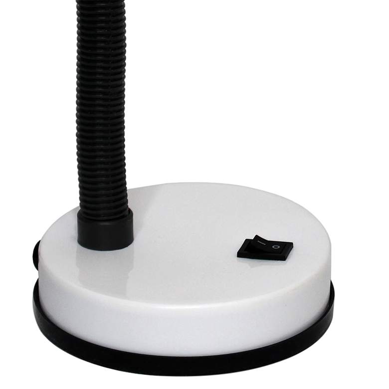 Image 3 Simple Designs Basic White Flexible Hose Neck Desk Lamp more views