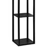 Simple Designs Black 3-Self Etagere Floor Lamp with USB Ports and Outlet