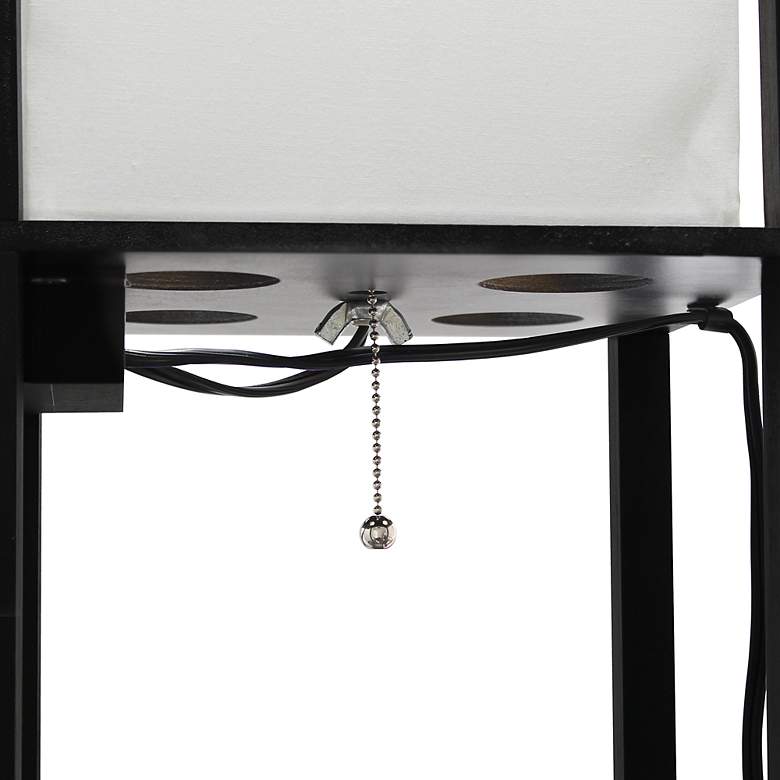 Image 7 Simple Designs Black 3-Self Etagere Floor Lamp with USB Ports and Outlet more views