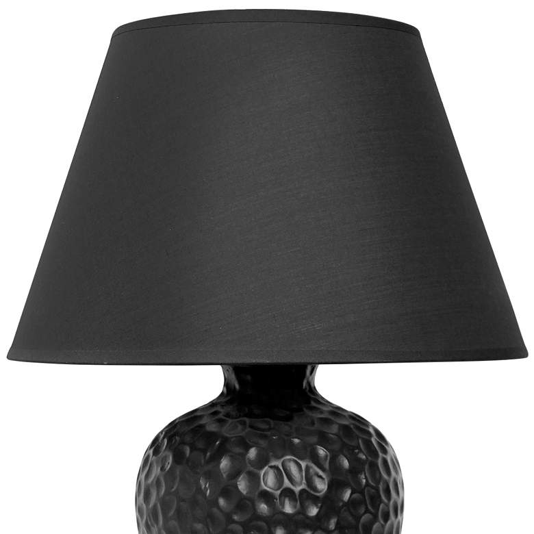 Image 2 Simple Designs Black Curvy Stucco Ceramic Table Lamp with Black Shade more views