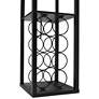 Simple Designs Black Etagere Floor Lamp w/ Storage and Shelf