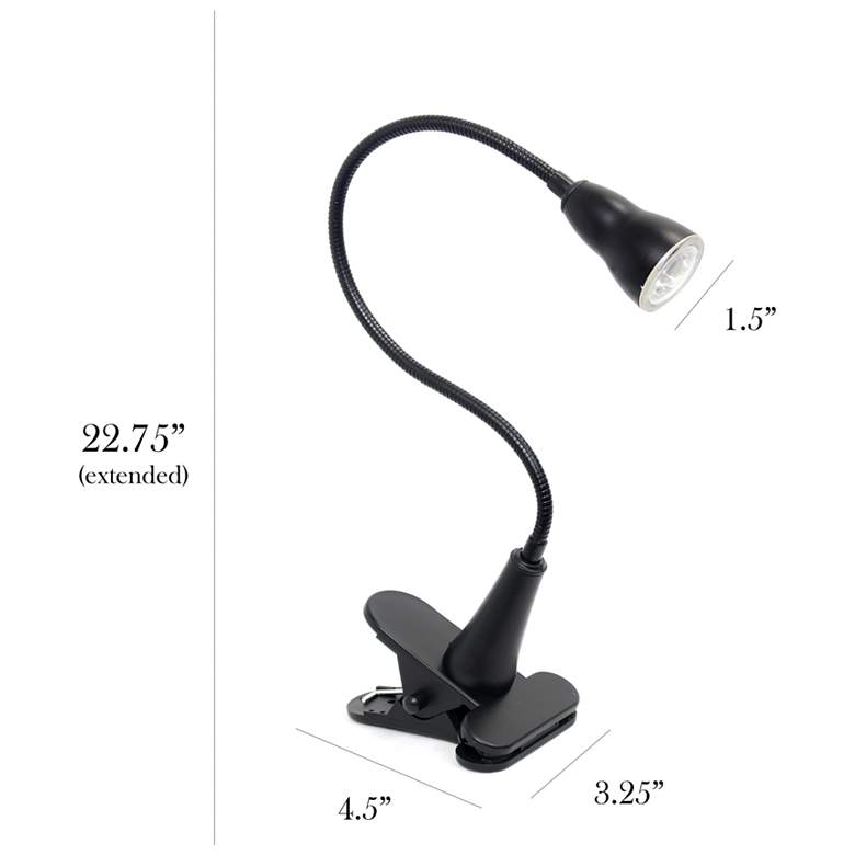 Image 7 Simple Designs Black Gooseneck LED Clip Light Desk Lamp more views