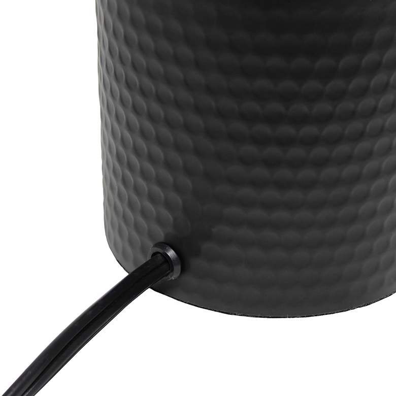 Image 5 Simple Designs Black Hammered Metal Table Lamp with Organizer and USB Port more views