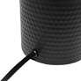Simple Designs Black Hammered Metal Table Lamp with Organizer and USB Port