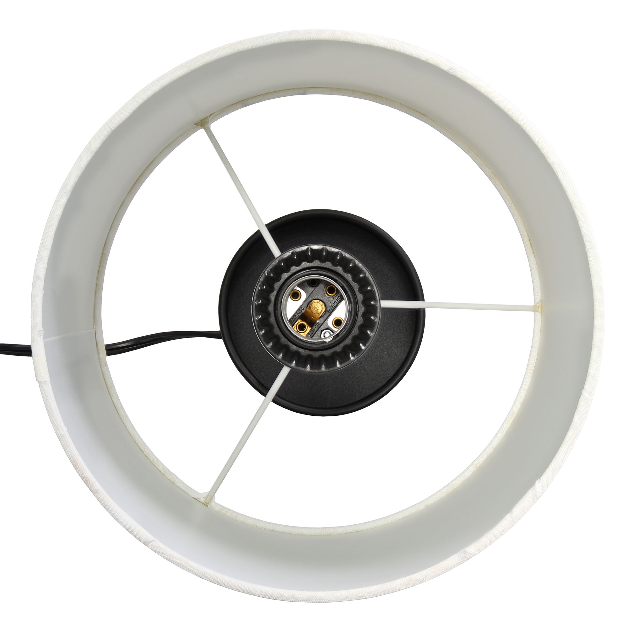 Simple Designs Black Hammered Metal Table Lamp with Organizer and USB Port