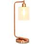 Simple Designs Bronson Rose Gold Lantern Desk Lamp