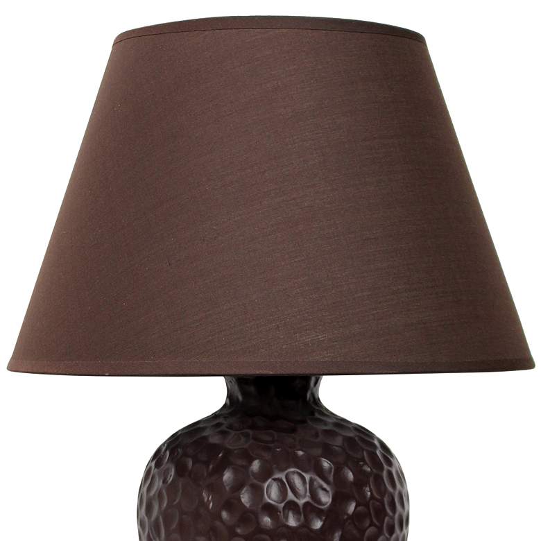 Image 3 Simple Designs Brown Curvy Stucco Ceramic Table Lamp with Brown Shade more views