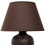 Simple Designs Brown Curvy Stucco Ceramic Table Lamp with Brown Shade