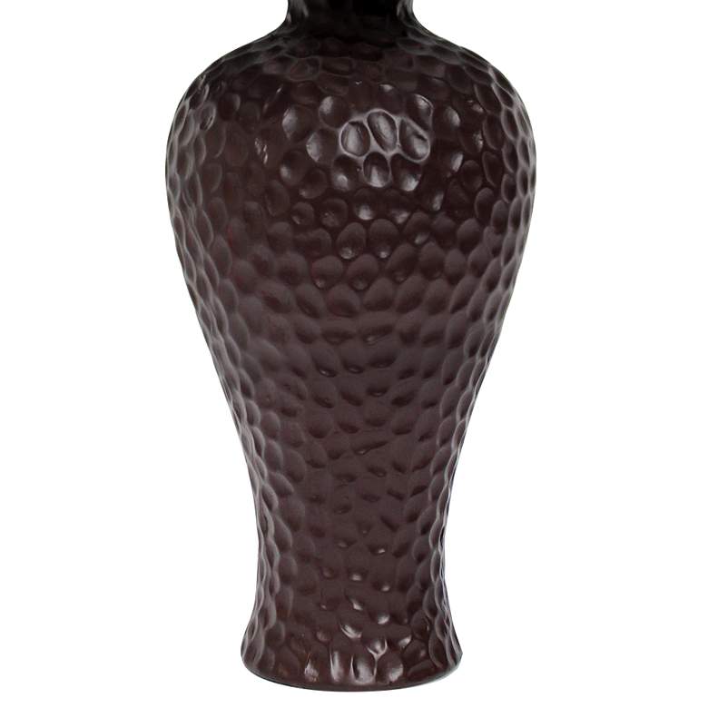 Image 4 Simple Designs Brown Curvy Stucco Ceramic Table Lamp with Brown Shade more views